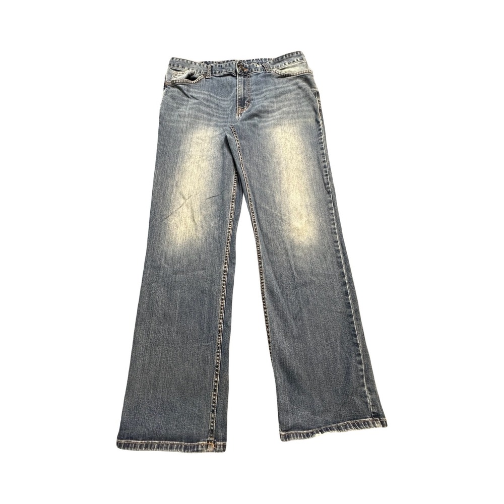 Calvin Klein Jeans Straight Mens 38x30 Blue Denim Cotton Stretch Western